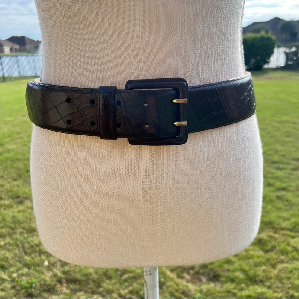 Giorgio Armani Dark Brown Leather Belt